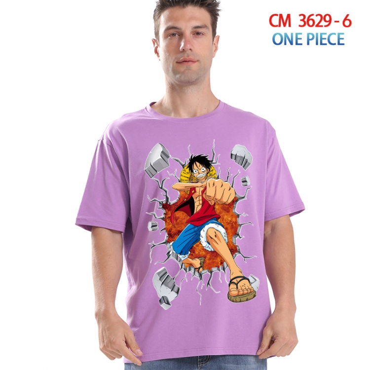One Piece Printed short-sleeved cotton T-shirt from S to 4XL  3629-6