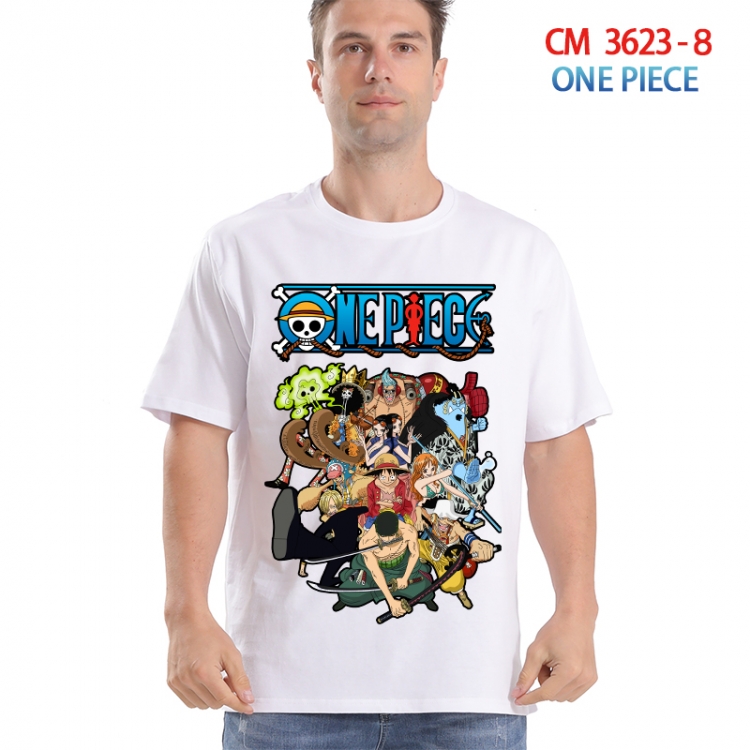 One Piece Printed short-sleeved cotton T-shirt from S to 4XL  3623-8