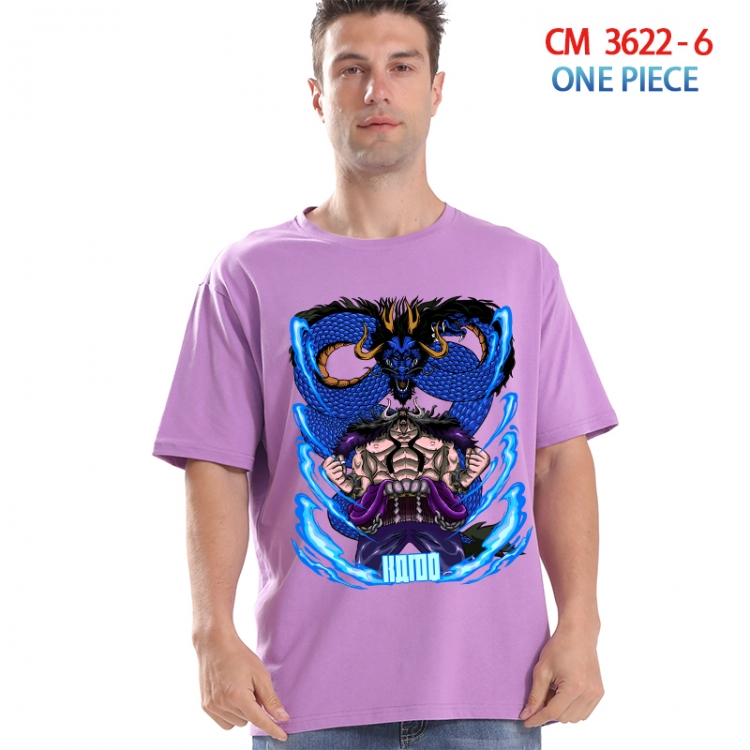 One Piece Printed short-sleeved cotton T-shirt from S to 4XL 3622-6