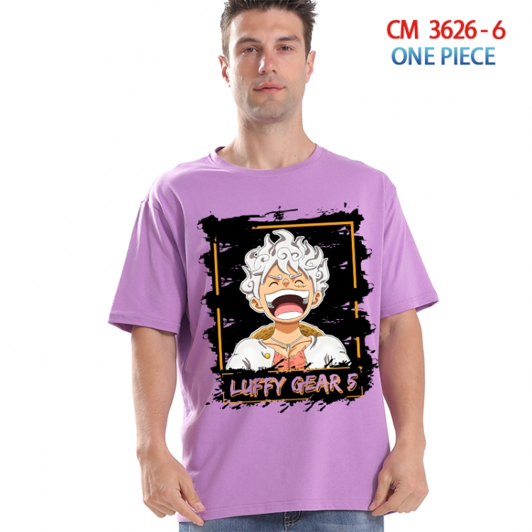 One Piece Printed short-sleeved cotton T-shirt from S to 4XL 3626-6