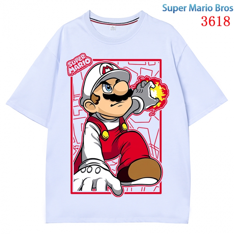 Super Mario  Anime Pure Cotton Short Sleeve T-shirt Direct Spray Technology from S to 4XL CMY-3618-1