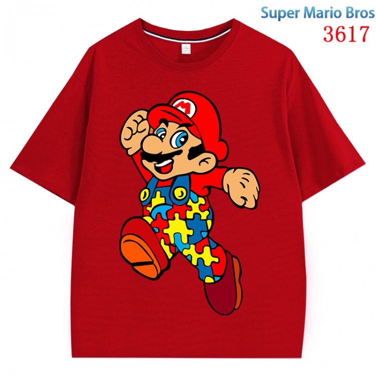 Super Mario  Anime Pure Cotton Short Sleeve T-shirt Direct Spray Technology from S to 4XL  CMY-3617-3