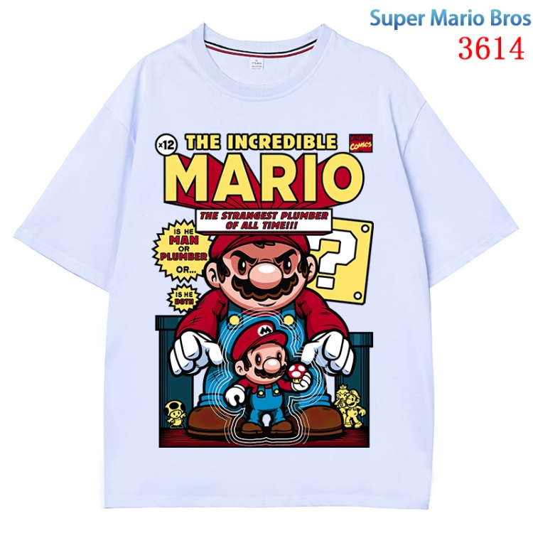 Super Mario  Anime Pure Cotton Short Sleeve T-shirt Direct Spray Technology from S to 4XL CMY-3614-1