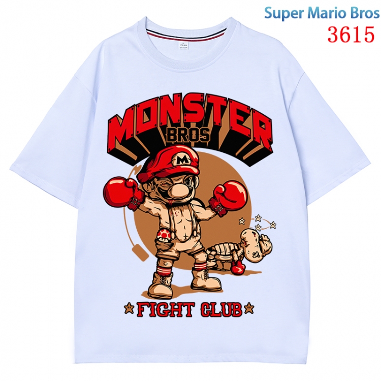 Super Mario  Anime Pure Cotton Short Sleeve T-shirt Direct Spray Technology from S to 4XL CMY-3615-1