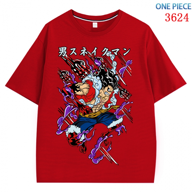 One Piece  Anime Pure Cotton Short Sleeve T-shirt Direct Spray Technology from S to 4XL CMY-3624-3