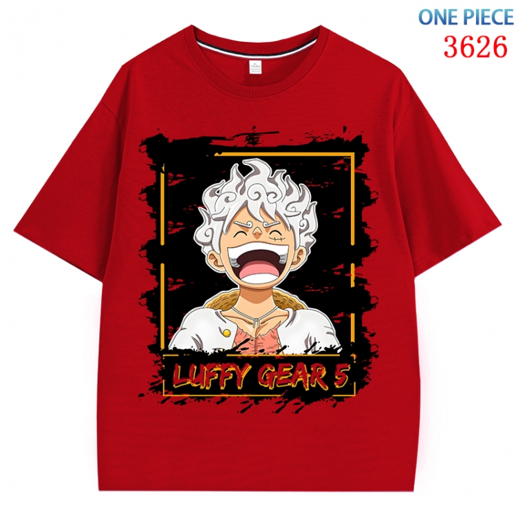 One Piece  Anime Pure Cotton Short Sleeve T-shirt Direct Spray Technology from S to 4XL CMY-3626-3