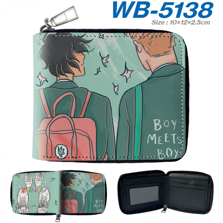 HEARTSTOPPER Anime color short full zip folding wallet 10x12x2.5cm WB-5138A