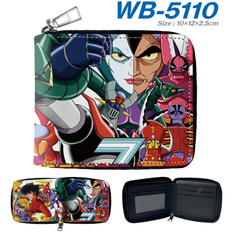 Mazinger-Z Anime color short full zip folding wallet 10x12x2.5cm  WB-5110A