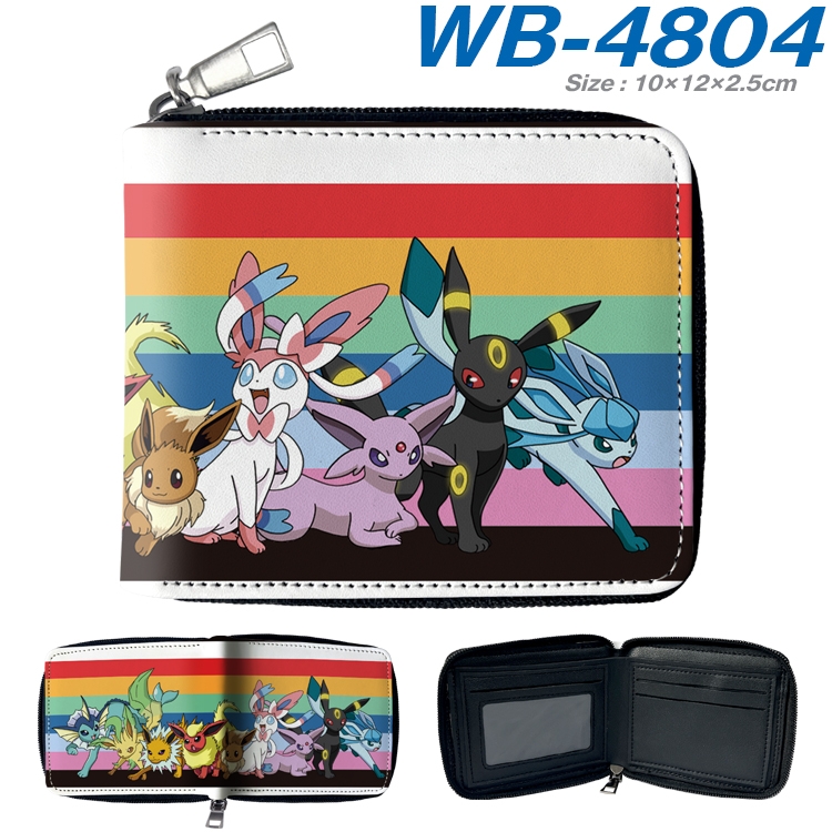 Pokemon Anime color short full zip folding wallet 10x12x2.5cm WB-4804A