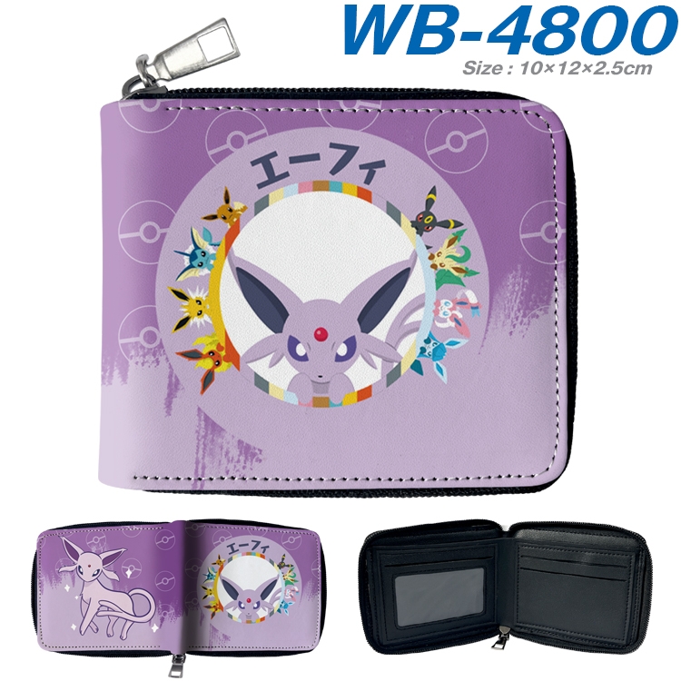 Pokemon Anime color short full zip folding wallet 10x12x2.5cm WB-4800A