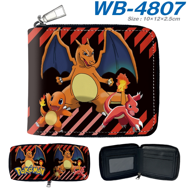 Pokemon Anime color short full zip folding wallet 10x12x2.5cm WB-4807A
