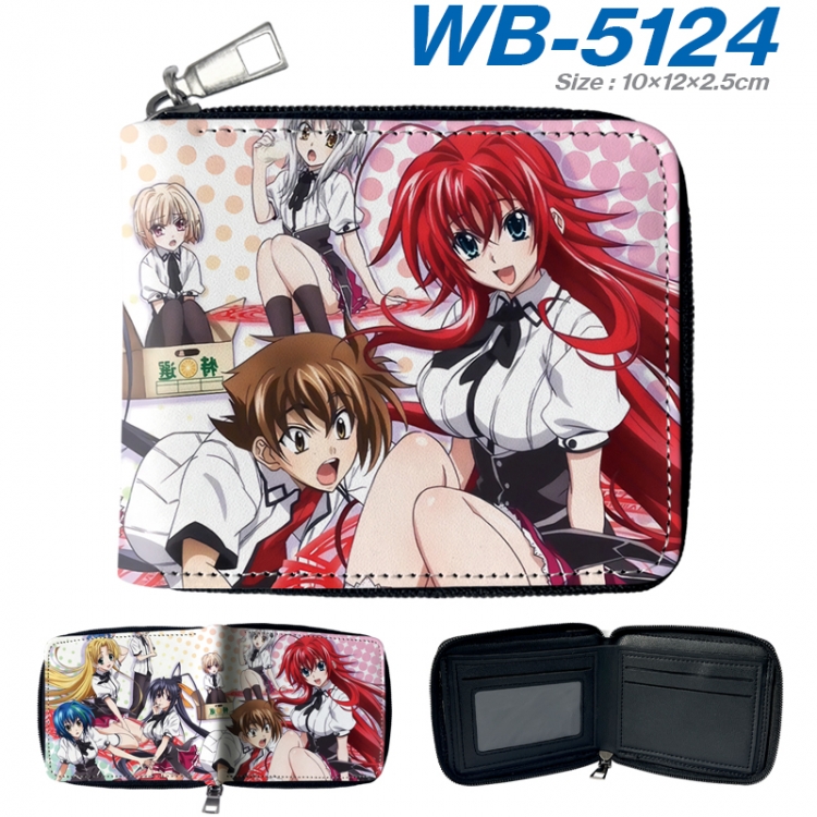 High School D×D Anime color short full zip folding wallet 10x12x2.5cm WB-5124A