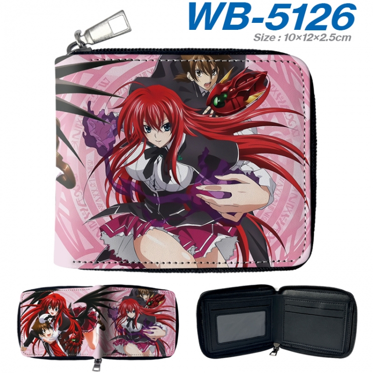 High School D×D Anime color short full zip folding wallet 10x12x2.5cm  WB-5126A