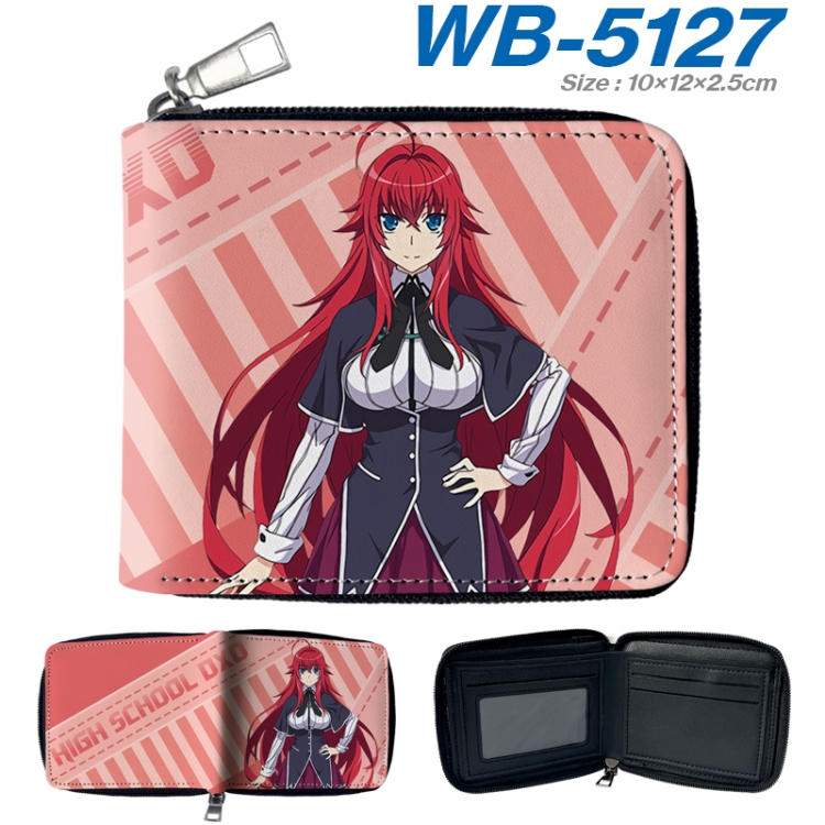 High School D×D Anime color short full zip folding wallet 10x12x2.5cm  WB-5127A