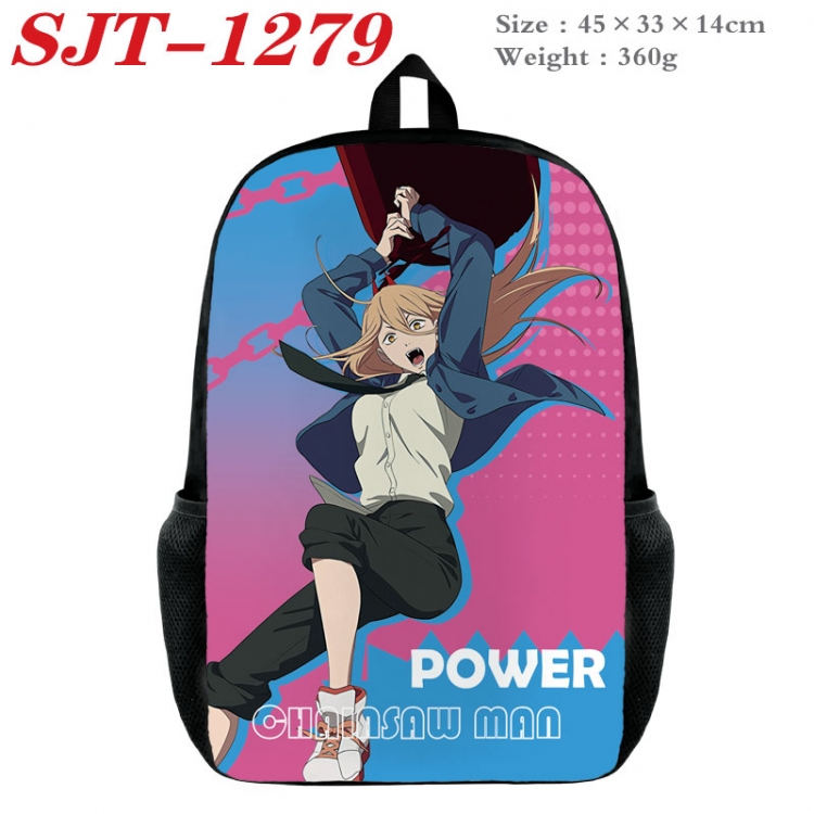 Chainsaw man Anime nylon canvas backpack student backpack 45x33x14cm SJT-1279