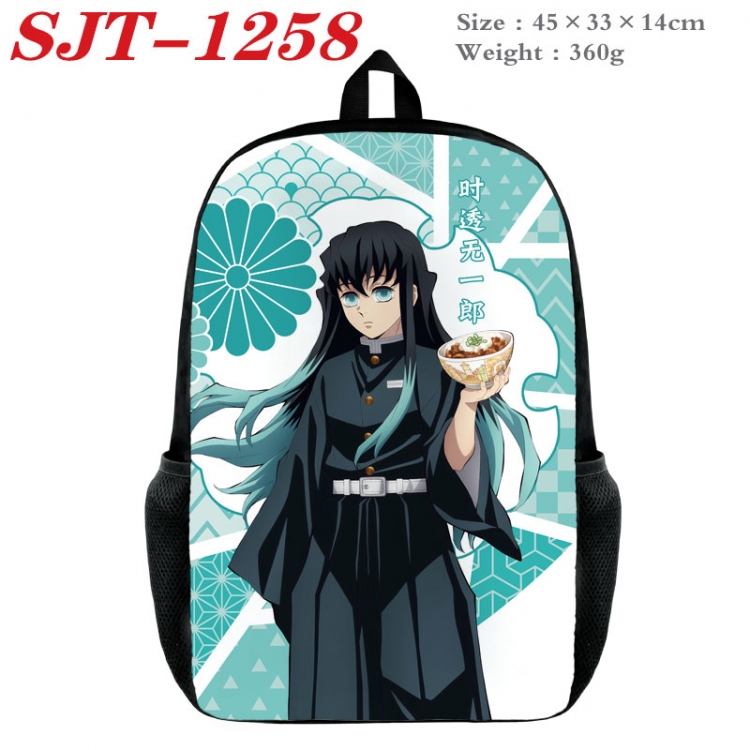 Demon Slayer Kimets Anime nylon canvas backpack student backpack 45x33x14cm SJT-1258