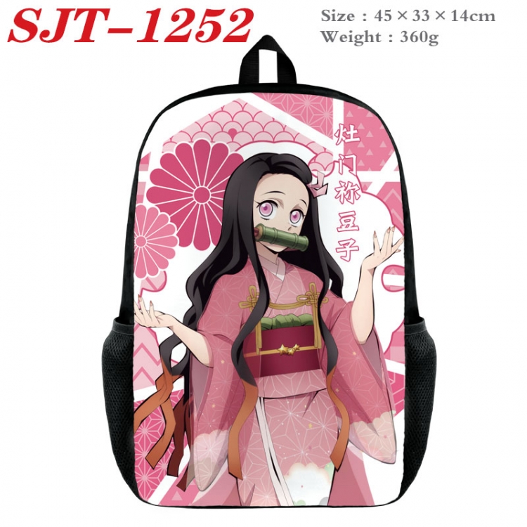 Demon Slayer Kimets Anime nylon canvas backpack student backpack 45x33x14cm SJT-1252