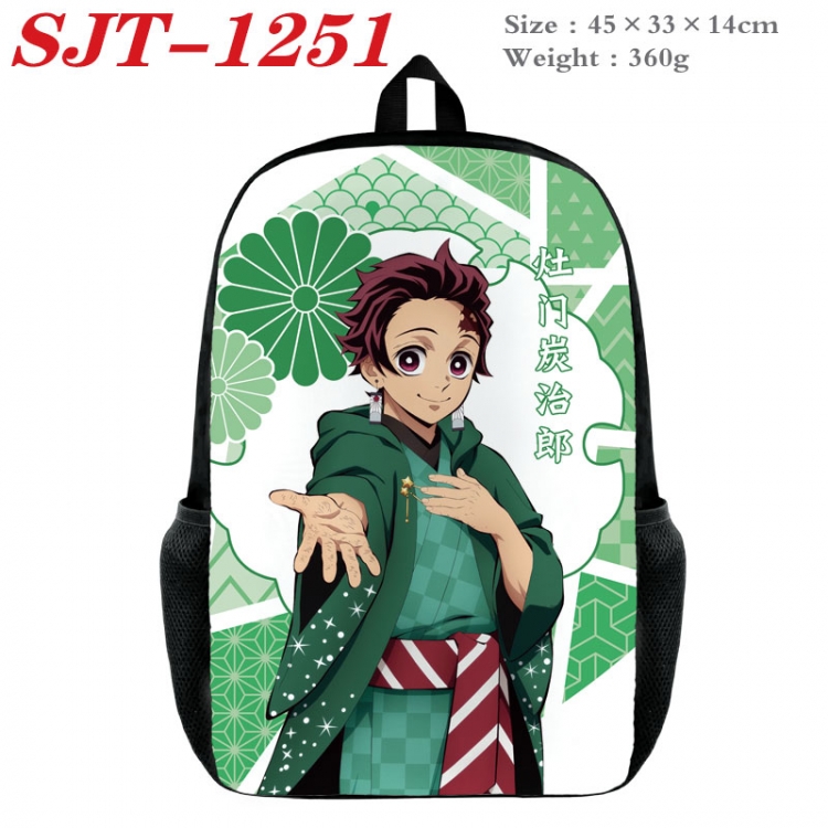 Demon Slayer Kimets Anime nylon canvas backpack student backpack 45x33x14cm SJT-1251