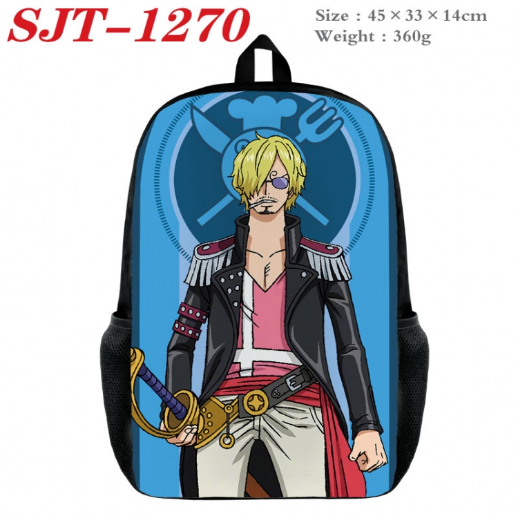 One Piece Anime nylon canvas backpack student backpack 45x33x14cm SJT-1270