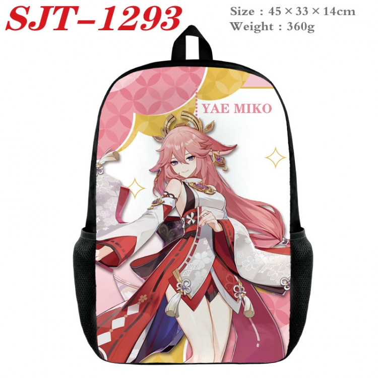 Genshin Impact Anime nylon canvas backpack student backpack 45x33x14cm SJT-1293