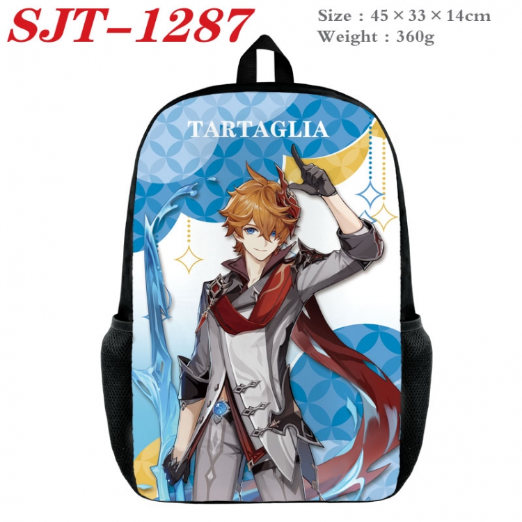 Genshin Impact Anime nylon canvas backpack student backpack 45x33x14cm SJT-1287