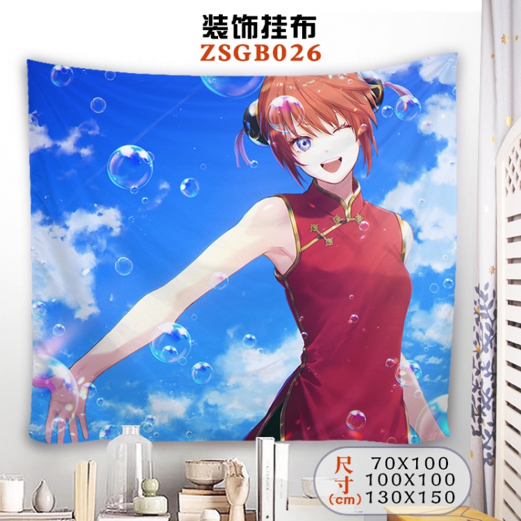 Gintama Anime tablecloth decoration hanging cloth 130X150 supports customization ZSGB026