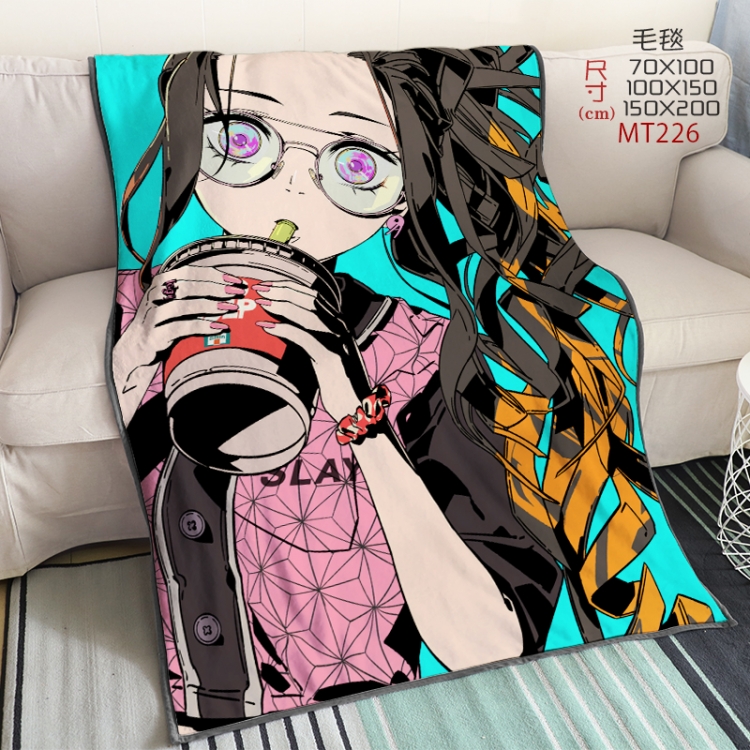 Demon Slayer Kimets Anime oversized mink flannel blanket 150X200CM customizable MT226