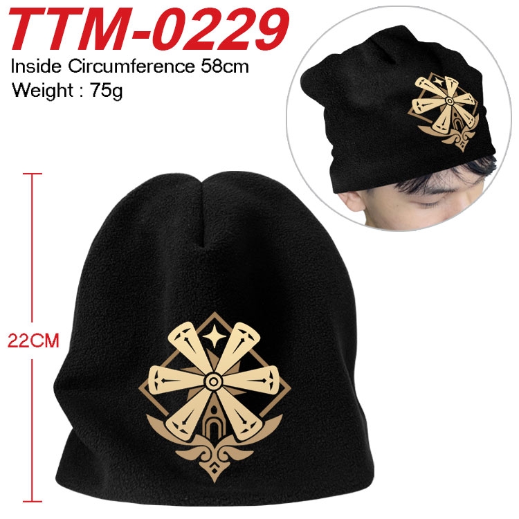 Genshin Impact Printed plush cotton hat with a hat circumference of 58cm (adult size) TTM-0229