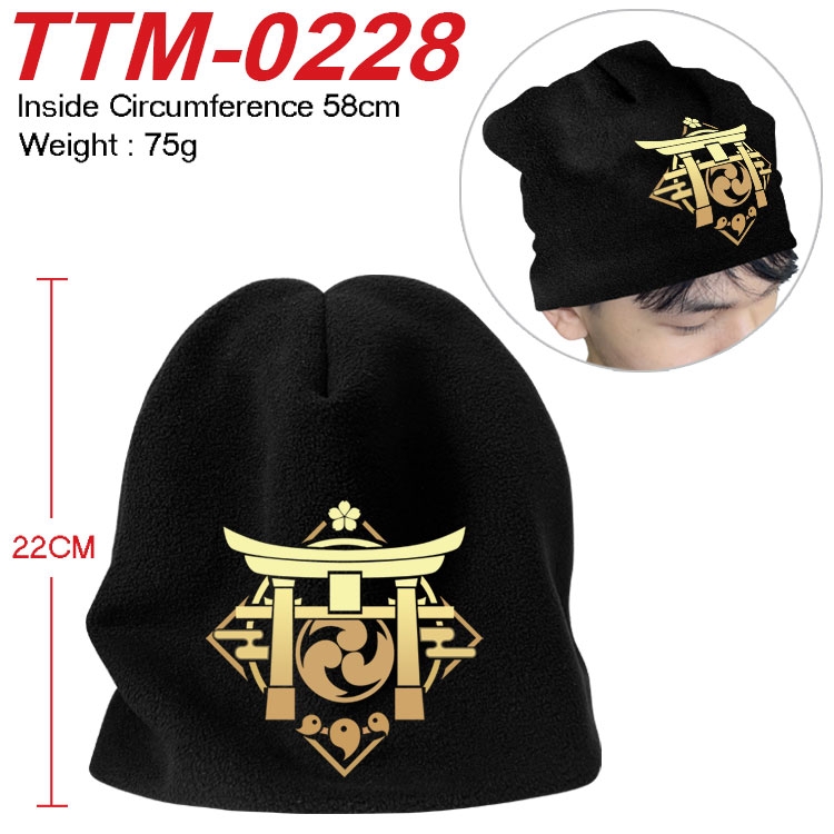 Genshin Impact Printed plush cotton hat with a hat circumference of 58cm (adult size)  TTM-0228
