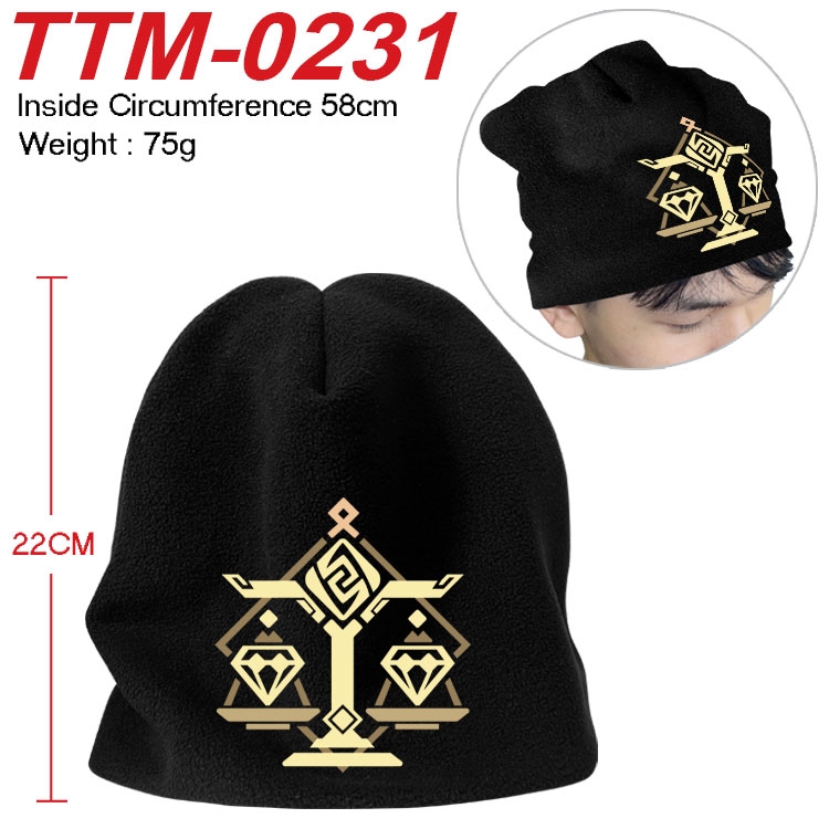 Genshin Impact Printed plush cotton hat with a hat circumference of 58cm (adult size)  TTM-0231