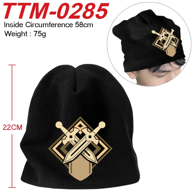 Genshin Impact Printed plush cotton hat with a hat circumference of 58cm (adult size)  TTM-0285