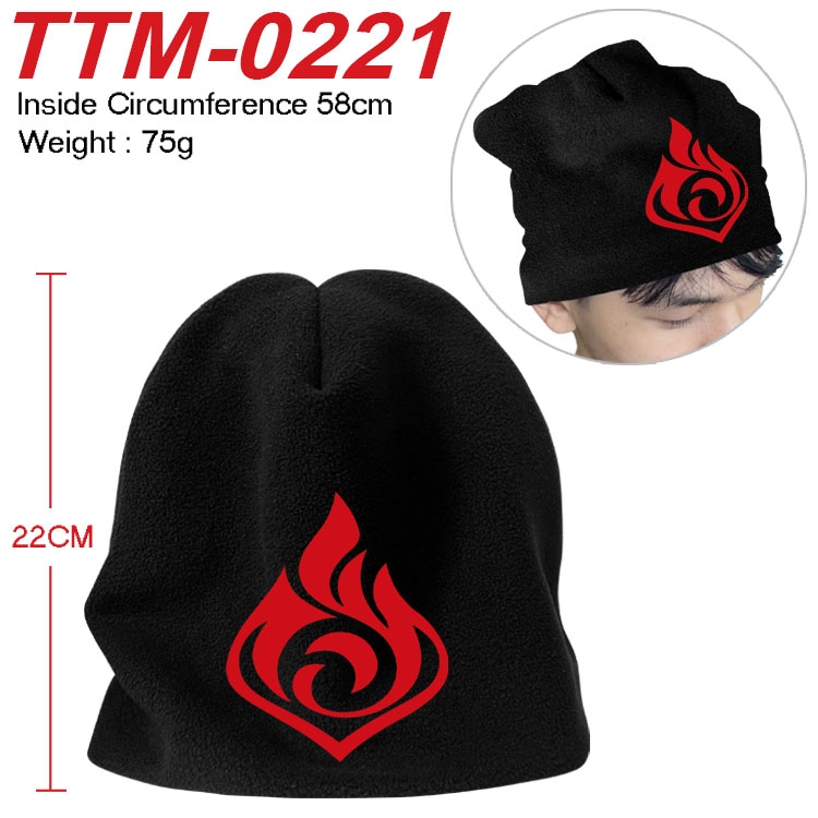 Genshin Impact Printed plush cotton hat with a hat circumference of 58cm (adult size)  TTM-0221
