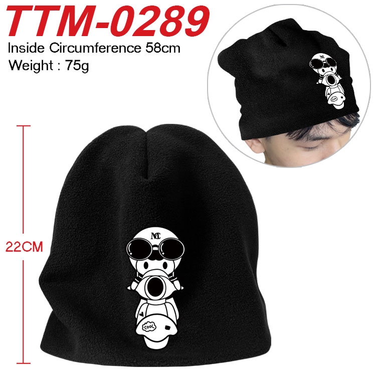 Helmeted Youth Printed plush cotton hat with a hat circumference of 58cm (adult size)  TTM-0289