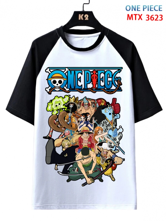 One Piece Anime raglan sleeve cotton T-shirt from XS to 3XL MTX-3623-1