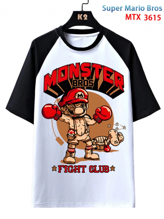 Super Mario Anime raglan sleeve cotton T-shirt from XS to 3XL MTX-3615-1