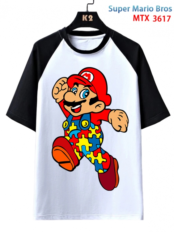 Super Mario Anime raglan sleeve cotton T-shirt from XS to 3XL  MTX-3617-1