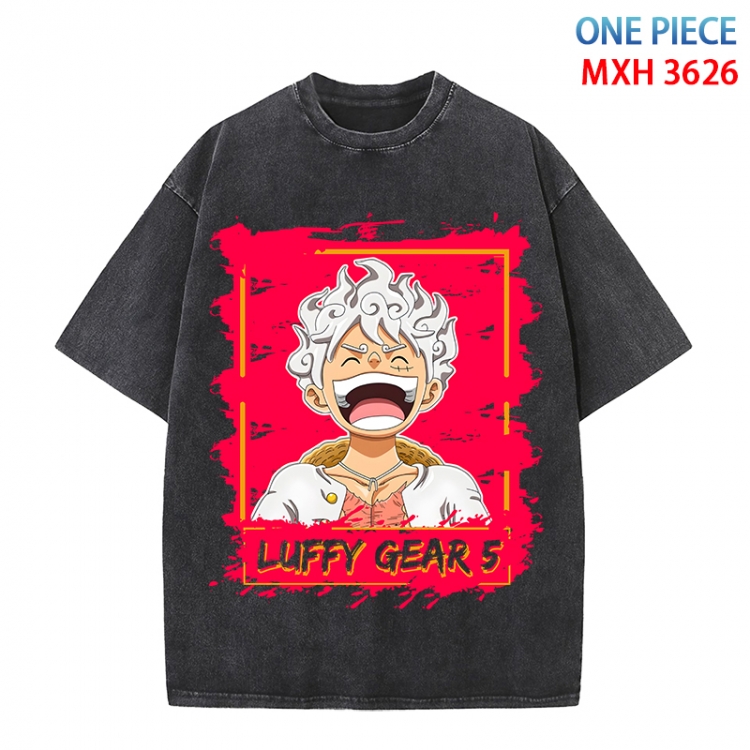 One Piece Anime peripheral pure cotton washed and worn T-shirt from S to 4XL MXH-3626