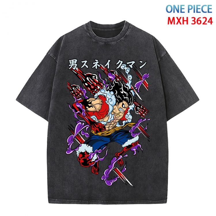 One Piece Anime peripheral pure cotton washed and worn T-shirt from S to 4XL MXH-3624