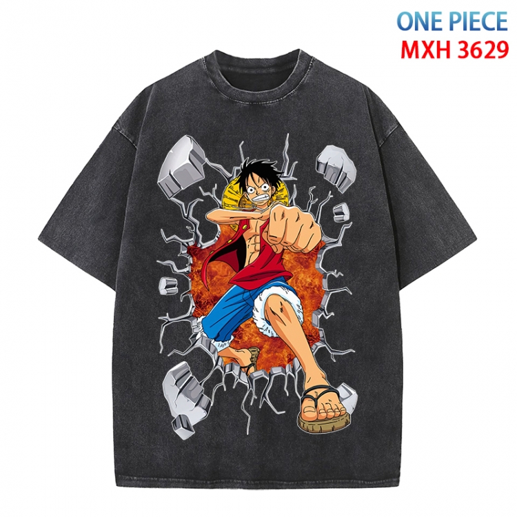 One Piece Anime peripheral pure cotton washed and worn T-shirt from S to 4XL MXH-3629