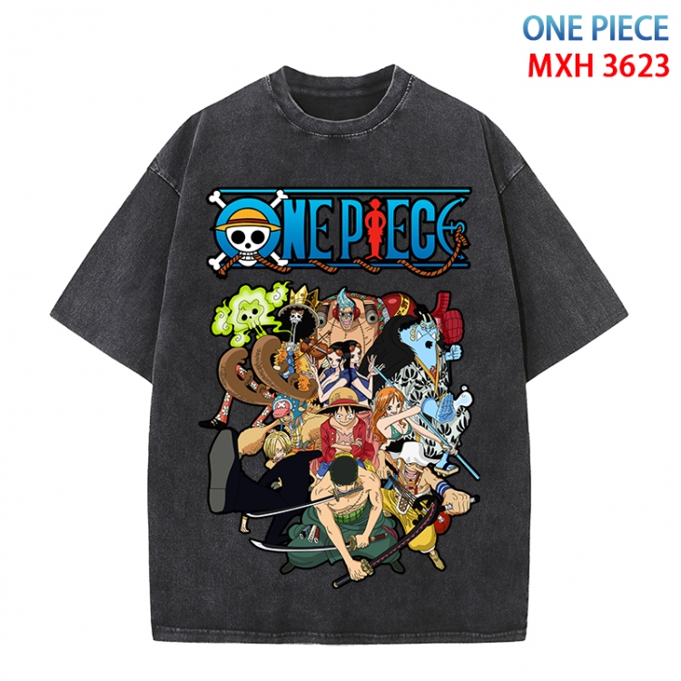 One Piece Anime peripheral pure cotton washed and worn T-shirt from S to 4XL  MXH-3623