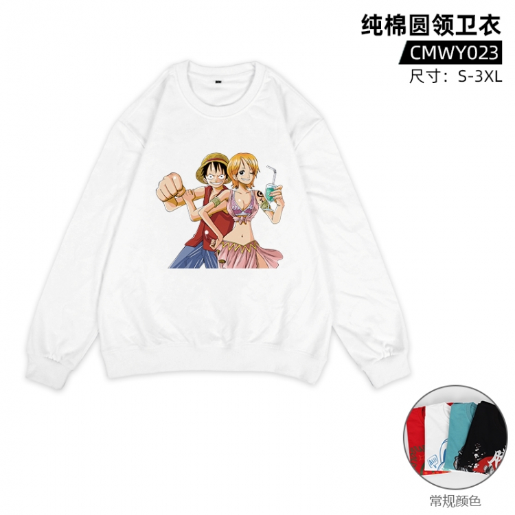 One Piece Anime Cotton Long Sleeve Sweater Direct Spray Process from S to 3XL Supports Customization CMWY023