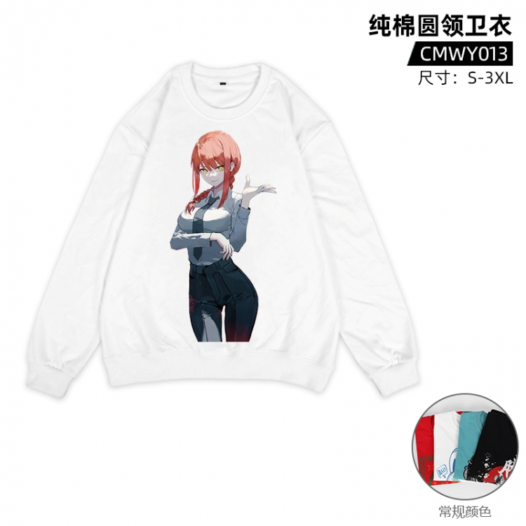 Chainsaw man Anime Cotton Long Sleeve Sweater Direct Spray Process from S to 3XL Supports Customization CMWY013