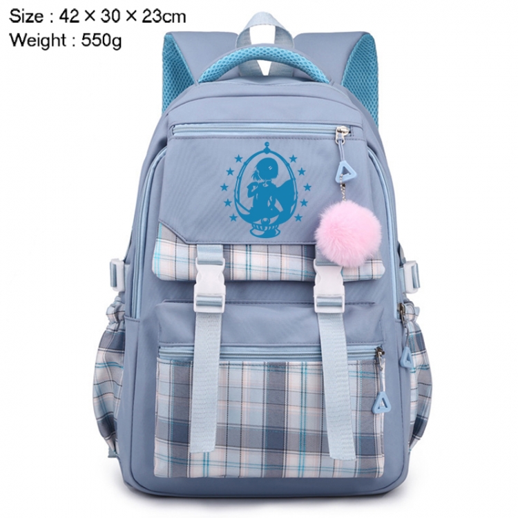 Magical Girl Madoka of the Magus Anime Plaid Backpack Four Color Fashion Backpack 42X30X23cm 550g