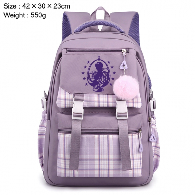 Magical Girl Madoka of the Magus Anime Plaid Backpack Four Color Fashion Backpack 42X30X23cm 550g