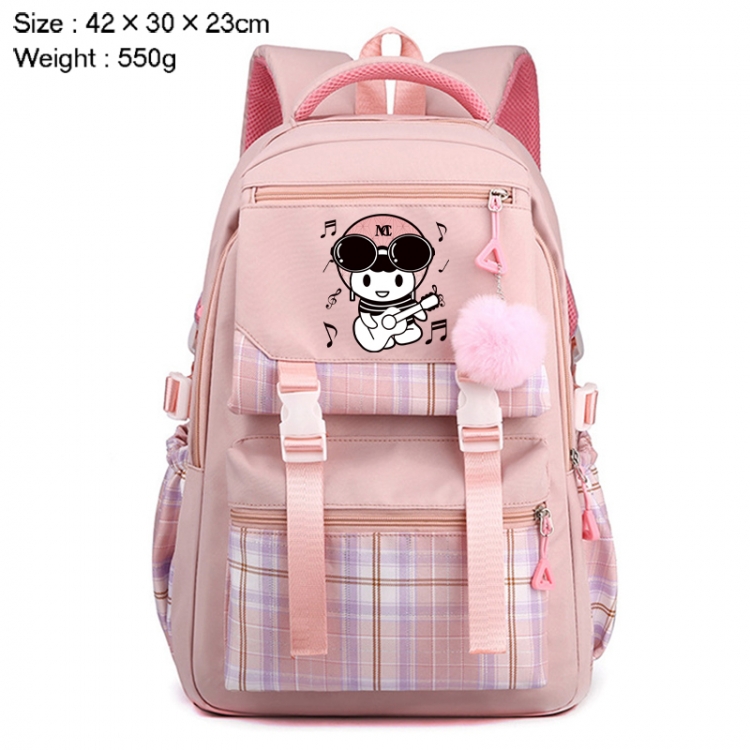 Helmeted Youth Anime Plaid Backpack Four Color Fashion Backpack 42X30X23cm 550g