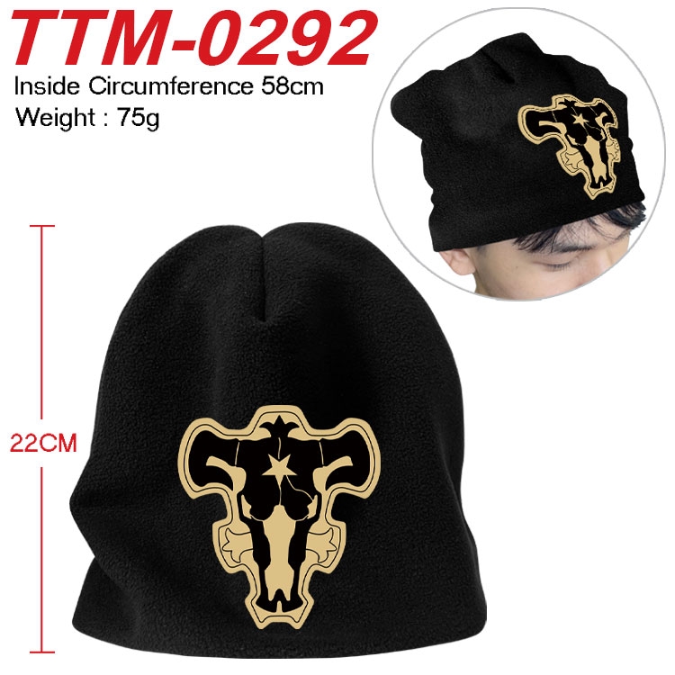 Black Clover Printed plush cotton hat with a hat circumference of 58cm (adult size) TTM-0292