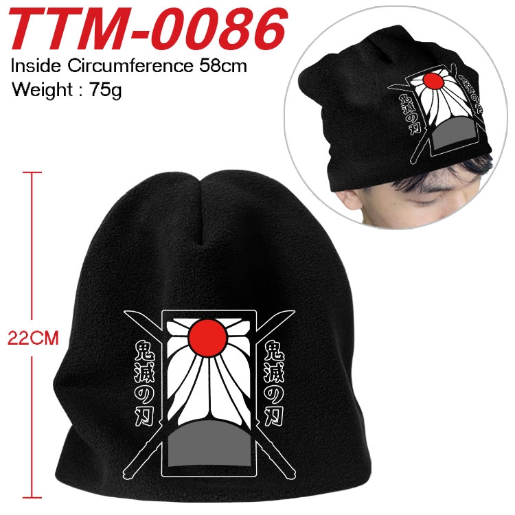 Demon Slayer Kimets Printed plush cotton hat with a hat circumference of 58cm (adult size) TTM-0086