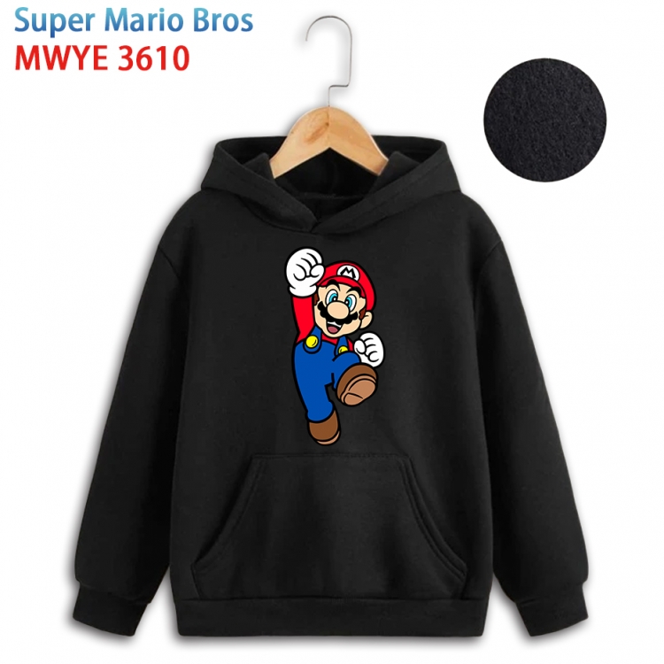 Super Mario Anime surrounding childrens pure cotton patch pocket hoodie 80 90 100 110 120 130 140 for children WYE-3610