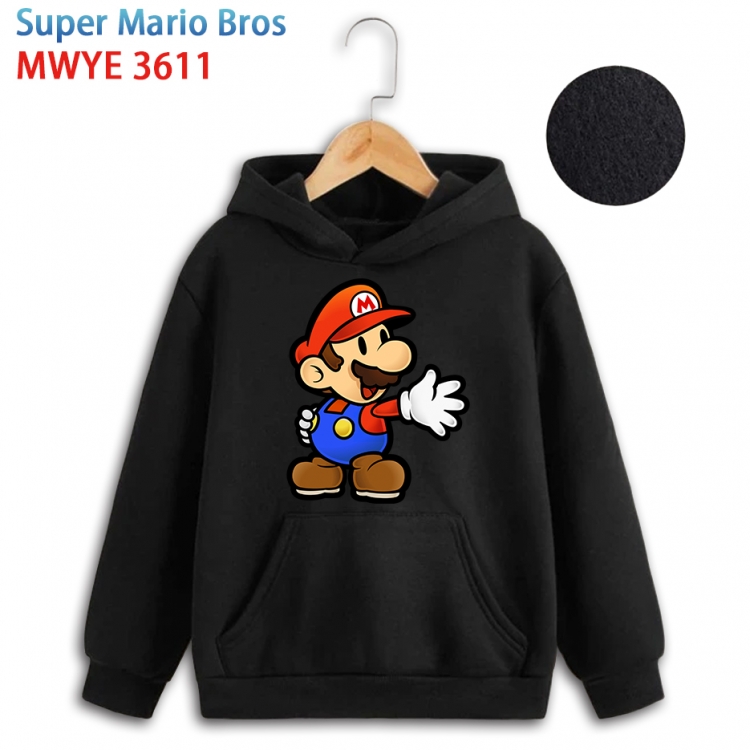 Super Mario Anime surrounding childrens pure cotton patch pocket hoodie 80 90 100 110 120 130 140 for children WYE-3611