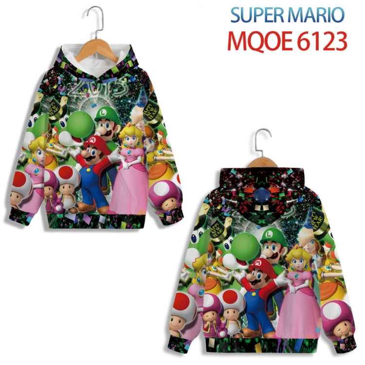 Super Mario Anime Surrounding Childrens Full Color Patch Pocket Hoodie 80 90 100 110 120 130 140 for children MQOE 6123